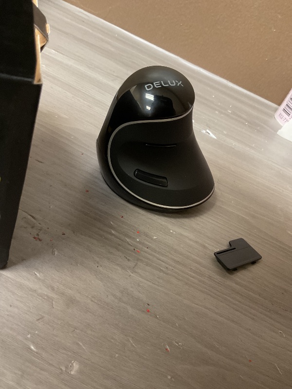 Photo 1 of Delux Wireless Ergonomic Vertical Mouse - 2.4G with USB Receiver, Silent Clicks, 1600 DPI, 6 Buttons, Removable Wrist Rest, for Laptop PC (M618Plus Wireless-Black)