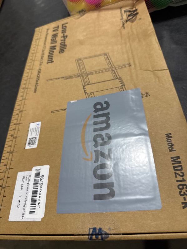 Photo 1 of Mounting Dream TV Mount Fixed for Most 42-84 Inch Flat Screen TVs, TV Wall Mount Bracket up to VESA 600 x 400mm and 132 lbs - Fits 16"/18"/24" Studs - Low Profile and Space Saving MD2163-K