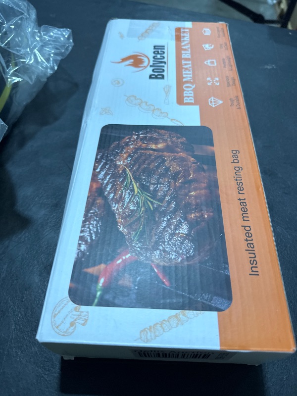 Photo 1 of BBQ Blanket for Resting Meat,Smoker Meat Resting Blanket, Reusable Smoker Grilling Meat Insulated Resting Bag with Wide Mouth for Large Brisket/Beef/Pork Shoulders/Turkeys (BBQ Blanket 21in)