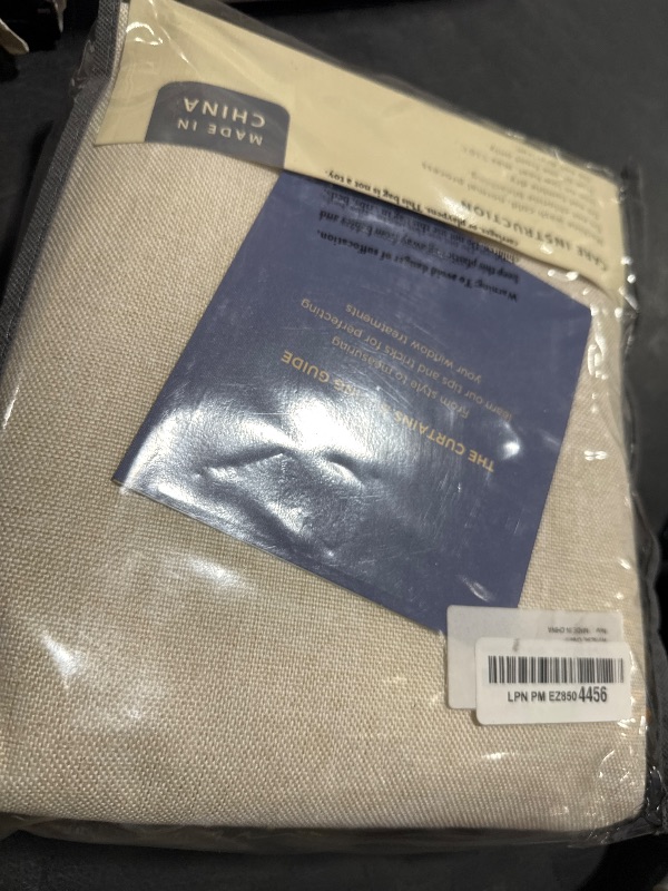 Photo 1 of 100% Blackout Shield Linen Blackout Curtains for Bedroom 96 Inches Long, Back Tab/Rod Pocket Living Room Drapes, Thermal Insulated Blackout Curtains 2 Panels Set, 50" W x 96" L,Cream