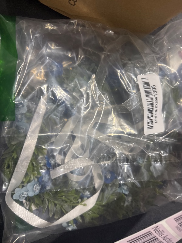 Photo 1 of June Bloomy Wedding Hydrangea Flower Headband Spring Flower Crown Wreath Boho Garland Halo (Blue)