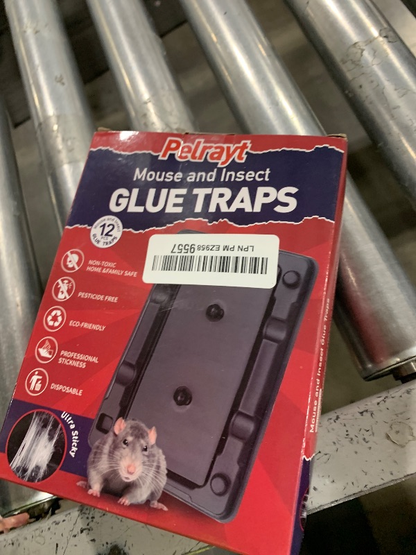 Photo 1 of Glue Mouse Traps Indoor for Home -12 Pack Sticky MouseTraps Indoor for Safe Home Pest Control. Pre-Scented, Non-Toxic Glue Boards for Mice, Mouse & & Insects. Easy to Use
