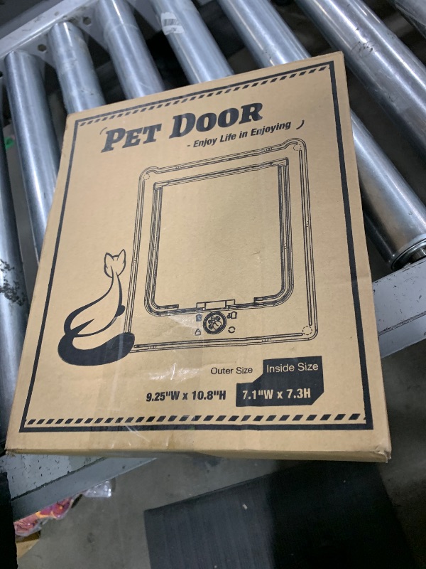 Photo 1 of NAMSAN Cat Door Interior Door, White, Flap Opening 7.1" x 7.3", 4 Way Locking Cat Door for Exterior Door, Weatherproof Pet Door for Kitten Small Dogs, Cat Flap Doors for Wooden/Metal Door, Window
