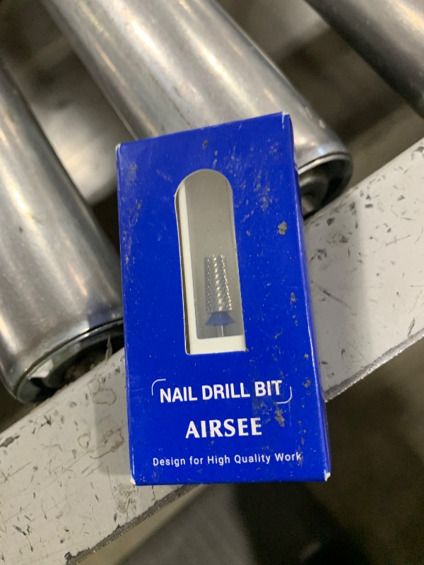 Photo 1 of AIRSEE Tungsten Carbide Acrylic Nail Drill Bit Efile Electric File Machine Head Tip for Manicure Polishing Art Remove Gel 3/32" 2 Way Professional Tech Flat Top Tapered Barrel Medium-M