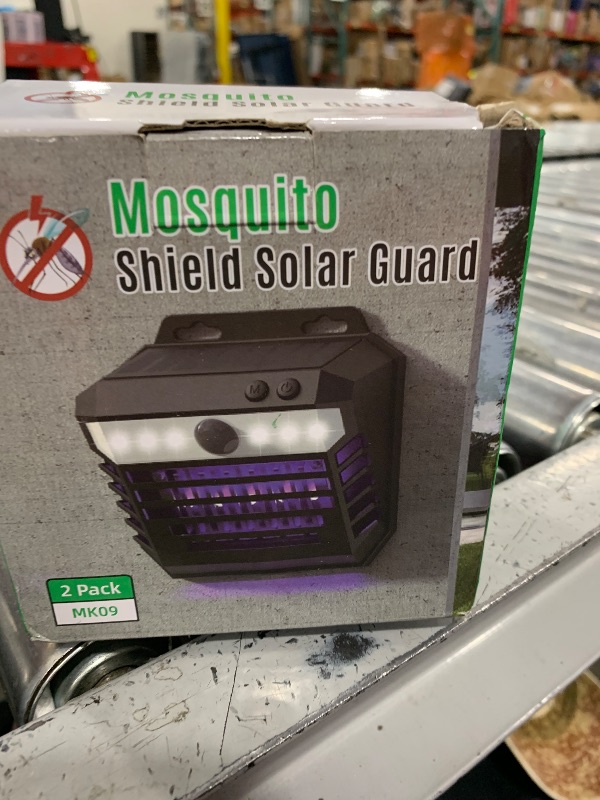 Photo 1 of 2 Pack of Solar Bug Zapper Outdoor & Mosquito Light - 1000V Electric Bug Trap, Solar-Powered Fly Killer with Motion Sensor, Waterproof & Cordless