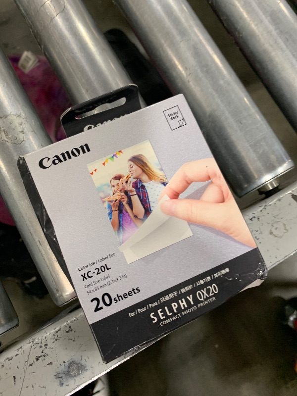 Photo 1 of Canon QX20 Color Ink/Label Set, 4x6 Photo Paper, 20 Sheets, 3.4 x 2.1 Inch, White, Recyclable, Uncoated