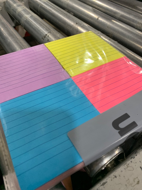 Photo 1 of 8 Pads Lined Sticky Notes 4x4 in Post, 8 Colors Self Sticky Notes Pad Its, Bright Stickies Colorful Big Square Sticky Notes for Office, Home, School, Meeting, 50 Sheets/Pad