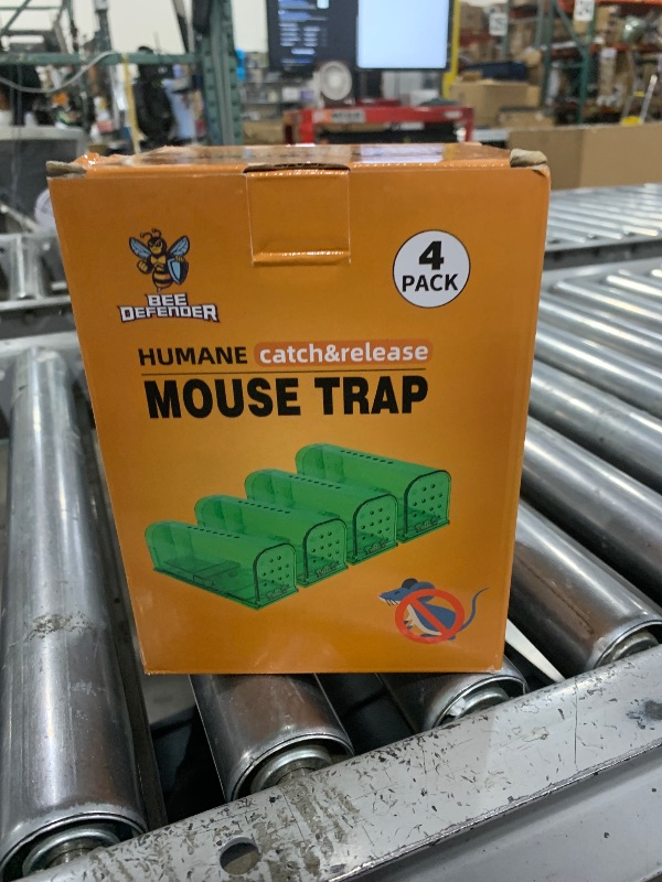 Photo 1 of Humane Mouse Trap with Easy Release Door, Green, Catch and Release for Small Spaces, Reusable, No Kill (4 Pack)