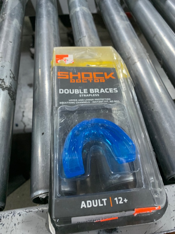 Photo 1 of Double Braces Strapless Mouth Guard, Blue, Adult