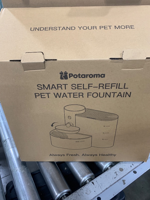 Photo 1 of Potaroma Smart Wireless Pet Water Fountain, No Filter, 3.5L Large Capacity, Rechargeable Automatic Water Dispenser for Cats and Small Dogs, Wastewater Separation Always Fresh Water