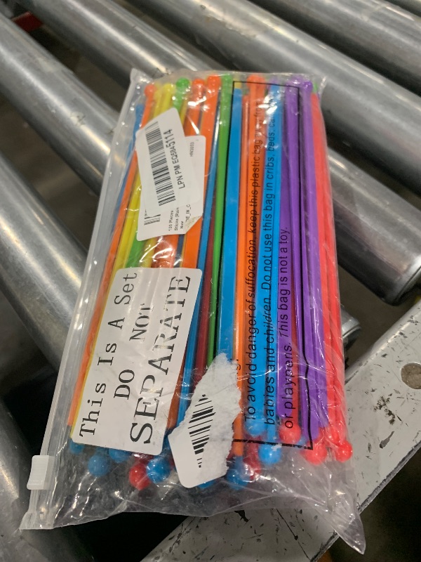 Photo 1 of 100 Pieces Disposable Plastic Round Top Crystal Swizzle Sticks (Rainbow Color)