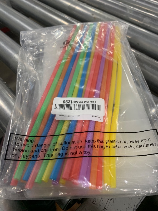 Photo 1 of 20 Pieces Drink Pouch Bag With Straws - Reclosable Zipper Smoothie Juice Pouches - Let's Party, Hooray, Yay and Cheers Stand up Pouch Cup for Birthday Carnival, 4 Designs