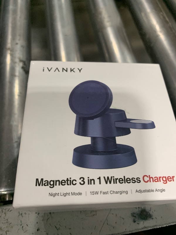 Photo 1 of iVANKY 15W Fast 4 in 1 Wireless Charging Station with Mushroom Light for MagSafe Magnetic Charger, 22.5W Travel Stand, 3 in 1 Charge for iPhone 17 16 15 to X Pro Max Plus Air, Apple iWatch, Airpods