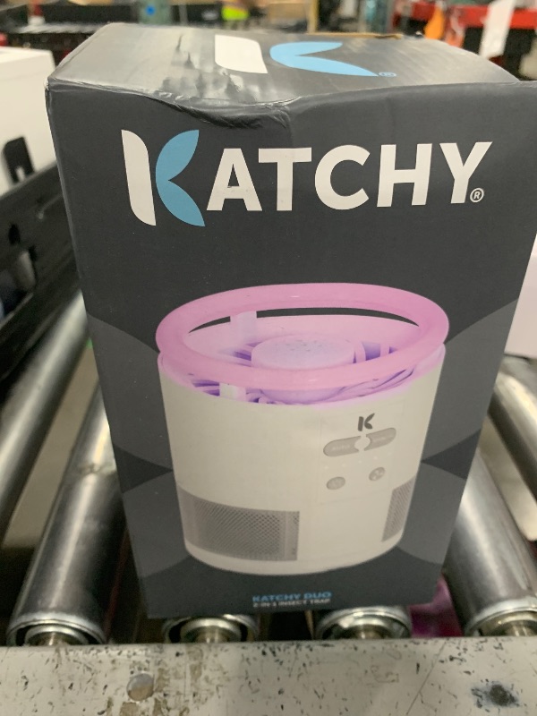 Photo 1 of Katchy Duo Indoor Insect Trap with Scent Pod - Fan Powered with UV Light - Fruit Fly Traps for Indoors - for Fruit Flies, Gnats, Mosquitoes, Moths (White)