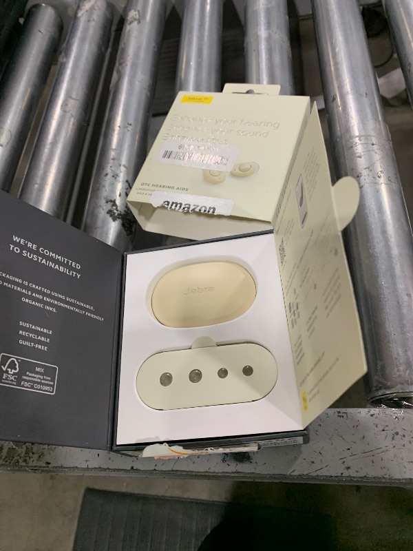 Photo 1 of Jabra Enhance Plus Self-Fitting OTC Rechargeable Hearing Aids for Advanced Hearing Enhancement, Music and Calls – (Incompatible with Android) 4 Mics and Powerful Speakers, Made for iPhone – Gold Beige