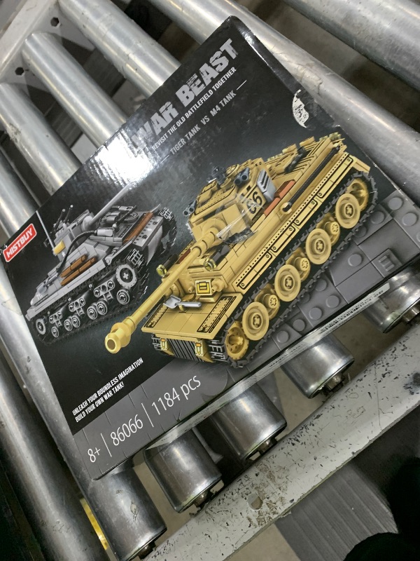 Photo 1 of WW2 Army Tank Toys Building Kit, Create a German Tiger & an American M4 Sherman Tank Models with 1184 Blocks, Great Military Gifts for Boys Kids Age 8-14
