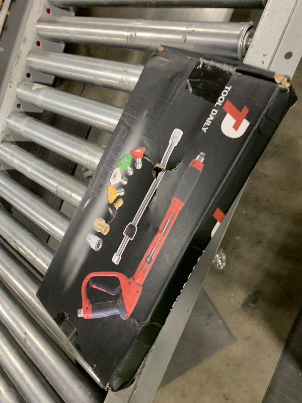 Photo 1 of Tool Daily Deluxe Pressure Washer Gun, with Replacement Wand Extension, 5 Nozzle Tips, M22 Fitting, 40 Inch, 5000 PSI