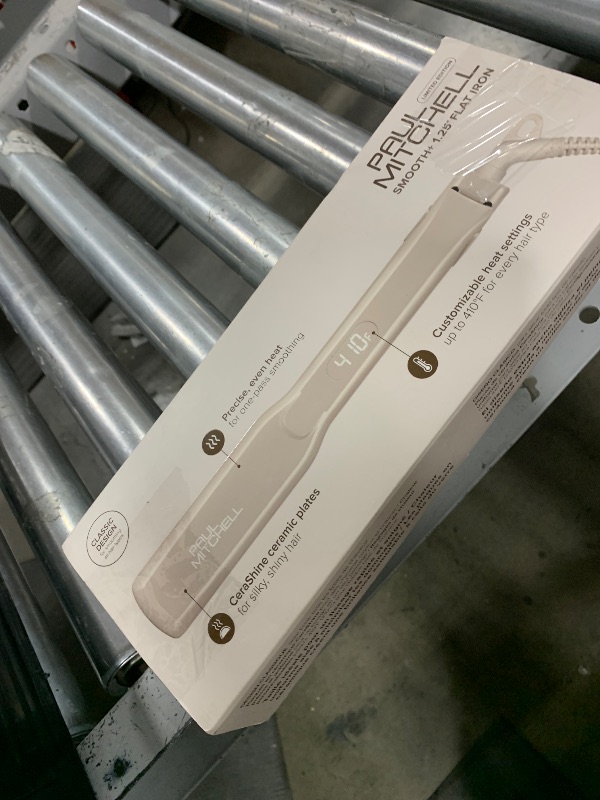 Photo 1 of Paul Mitchell Smooth+ Ceramic Flat Iron, Adjustable Heat Settings, for Smoothing + Straightening, Taupe, 1.25 Inch