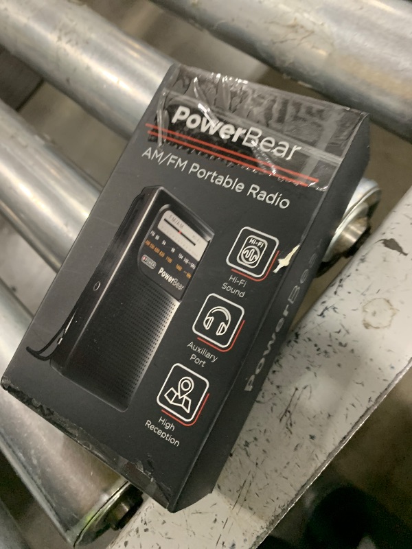 Photo 1 of PowerBear Portable Radio | AM/FM, 2AA Battery Operated with Long Range Reception for Indoor, Outdoor & Emergency Use | Radio with Speaker & Headphone Jack (Black)