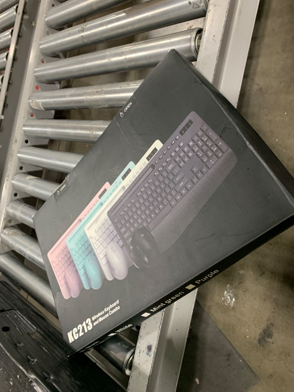 Photo 1 of Wireless Keyboard and Mouse Combo - Full-Sized Ergonomic Keyboard with Wrist Rest, Phone Holder, Sleep Mode, Silent 2.4GHz Cordless Keyboard Mouse Combo for Computer, Laptop, PC, Mac, Windows -Trueque