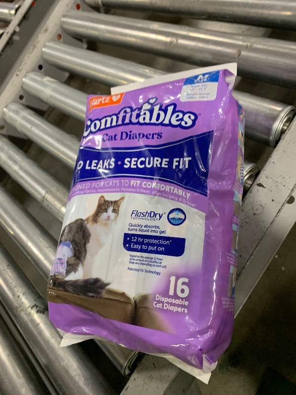 Photo 1 of Hartz Comfitables Cat Diapers,Medium, 16 Count, Comfortable & Secure Fit, Easy to Put On