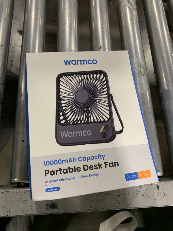 Photo 1 of Warmco 10000mAh Portable Travel Fan 7-inch, [10-24H Runtime] Ultra-thin Digital Display Small Desk Battery Operated Fan for Camping, Office, Bedroom, Cruise Essentials 2025