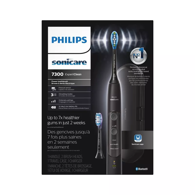 Photo 1 of Philips Sonicare ExpertClean 7500 Black, Rechargeable Electric Power Toothbrush, HX9690/05