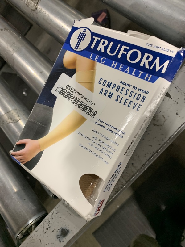 Photo 1 of Truform Lymphedema Compression Arm Sleeve, 20-30 mmHg Post Mastectomy Support, Beige, Large