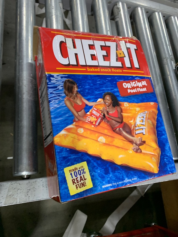 Photo 1 of Giant Cheez-It Pool Float – Extra Large Inflatable Snack Shaped Floatie for Pool, Beach & Lake, Durable Vinyl, Over 4.5 Feet, Perfect for Lounging, Summer Parties, 4th of July Pool Party