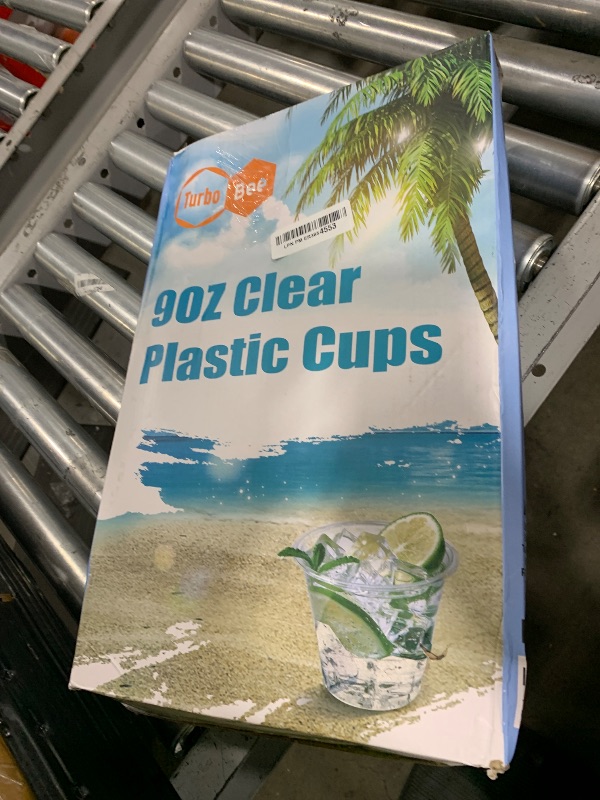 Photo 1 of Turbo Bee 300 Pack 9oz Clear Plastic Cups,Disposable Crystal Drinking Cups,PET Plastic Party Cups for Wine,Juice,Iced Coffee and Cold Drinks