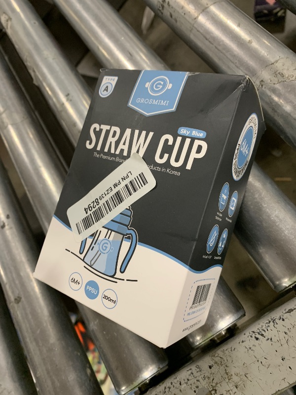 Photo 1 of GROSMIMI Spill Proof no Spill Magic Sippy Cup with Straw with Handle for Baby and Toddlers, Customizable, PPSU, BPA Free 6 oz (Sky blue)