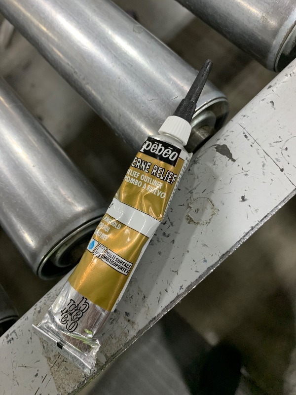 Photo 1 of Pebeo Vitrail, Cerne Relief Dimensional Paint, 20 ml Tube with Nozzle - King Gold