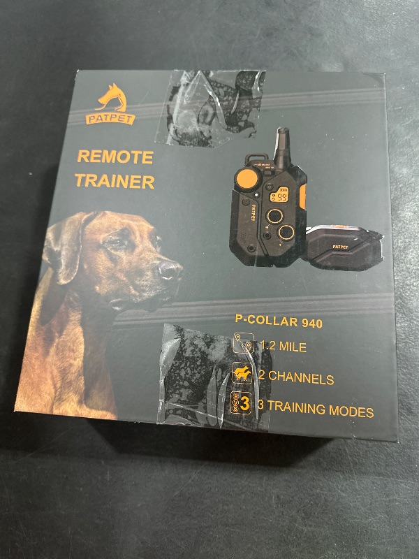 Photo 1 of PATPET Dog Training Collar, 1.2 Mile Range 101 Training Levels Dog Shock Collar with Remote Control (15-150 lbs), Waterproof 100% Safe E Collar for Large Breed for Dogs Black with Vivid Orange
