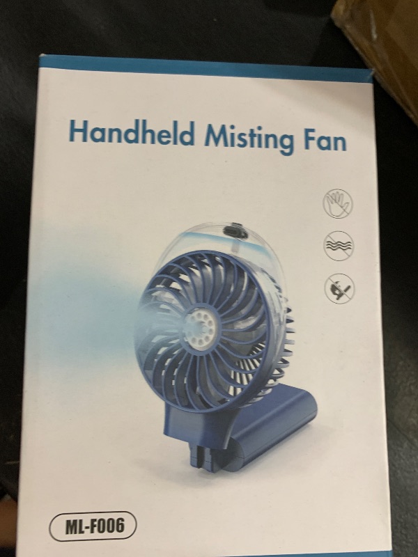 Photo 1 of PANERGY Handheld Misting Fan – Rechargeable Battery Operated,Handheld Personal Fan with Mist Spray, Electric Hand Fans, 180° Foldable Mister Fans for Travel, Camping, Disney, Concerts, Office(Blue)