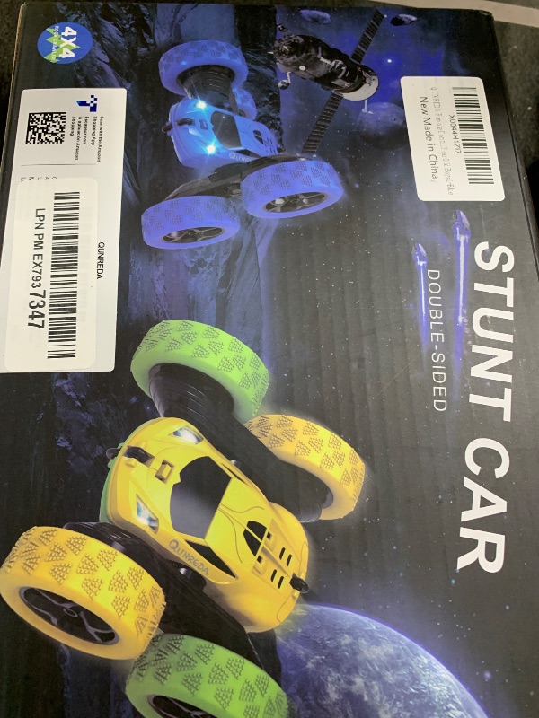 Photo 1 of QUNREDA Remote Control Car, RC Cars Toys for Kids Ages 6-12, 4WD Stunt Car with LED Lights & 360° Flips, 2.4GHz, Upgraded USB-C Modular Batteries, 8-10 Year Old Boys Birthday Gift 1-Blue