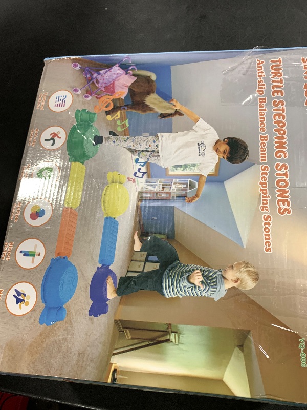 Photo 1 of Stepping Stones Outdoor Toys for Kids: 10 Pcs Portable Non-Slip Montessori Obstacle Course Blance Beam – Great for Outdoor Yard Indoor Family Play – Special Needs Sensory Toys for Toddlers 3+