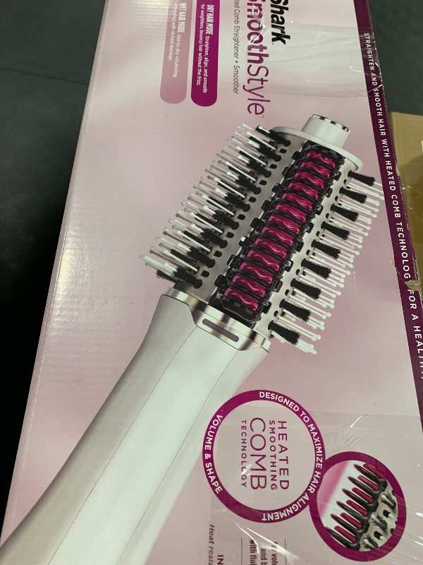 Photo 1 of Shark HT212 SmoothStyle Heated Comb + Blow Dryer Brush with Heat Resistant Storage Bag, Dual Mode, for All Hair Types, SilkLPNPMEX7815994
