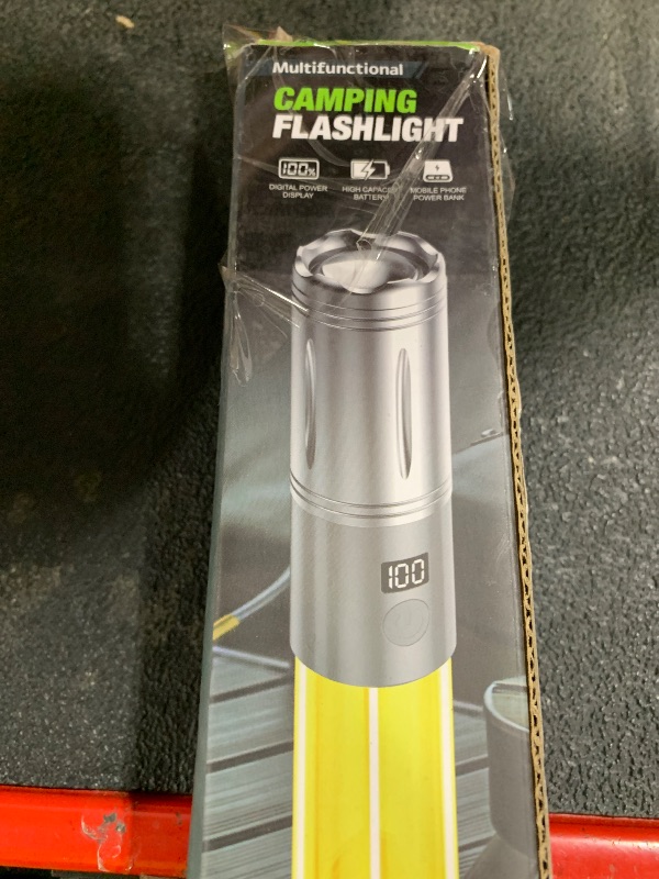 Photo 1 of Rechargeable LED Flashlights, 5 Modes Flashlight Adjustable, Zoomable with LCD Digital Display, Brightest Flashlight, Multi-Functional Handheld Flashlight for Home, Camping, Emergency