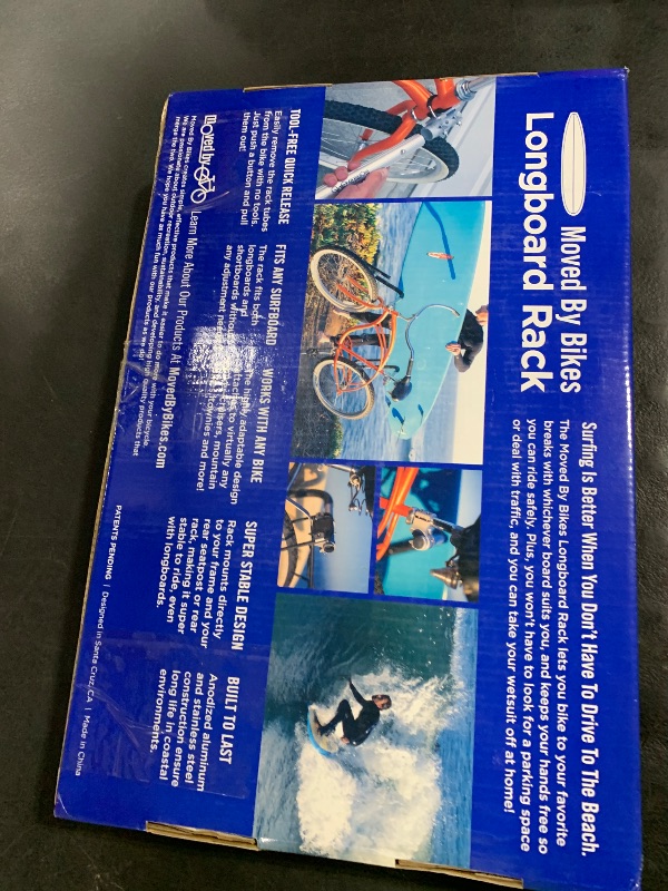 Photo 1 of MBB Longboard Bicycle Surfboard Racks, by Moved By Bikes, Compatible with Shortboards, Longboards, and SUP Paddleboards, Quick Release Bars