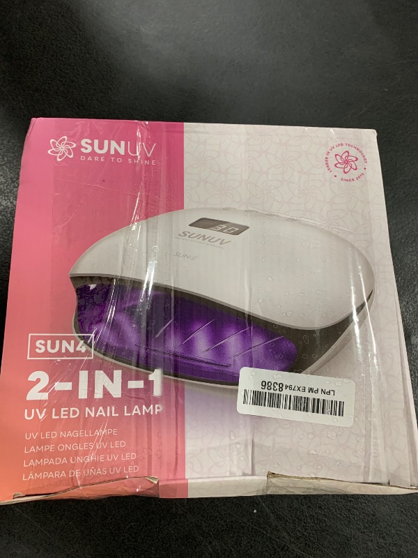 Photo 1 of SUNUV 48W UV LED Nail Lamp, UV Light for Nails Compatible with All Gel Polish, 36 LEDS with 4 Timer Settings, LCD Display for Home Salon SUN4 Black