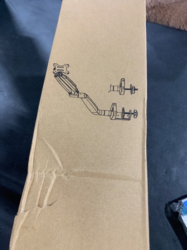 Photo 1 of UPGRAVITY Ultrawide Monitor Arm for 13 to 34 inch Flat/Curved Computer Screen, Gas Spring Single Monitor Mount Holds up to 26.5 lbs, Clamp & Grommet Base, VESA 75x75/100x100mm, White