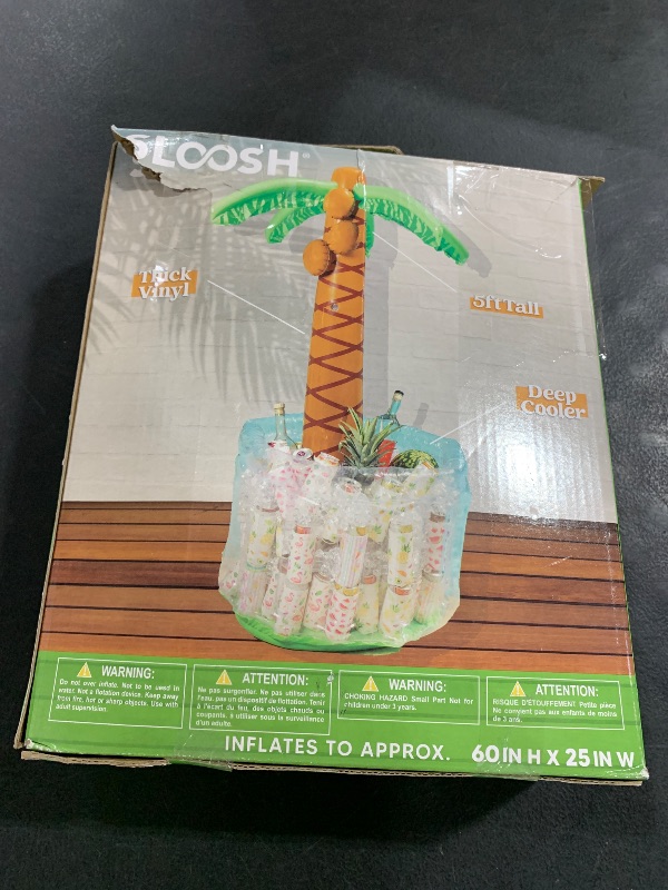 Photo 1 of JOYIN 60" Inflatable Palm Tree Cooler, Beach Theme Decor, Pool Party Decorations, Luau Hawaiian Birthday Party Supplies, Ocean Jungle Tropical Themed Summer Outdoor Drink Cooler