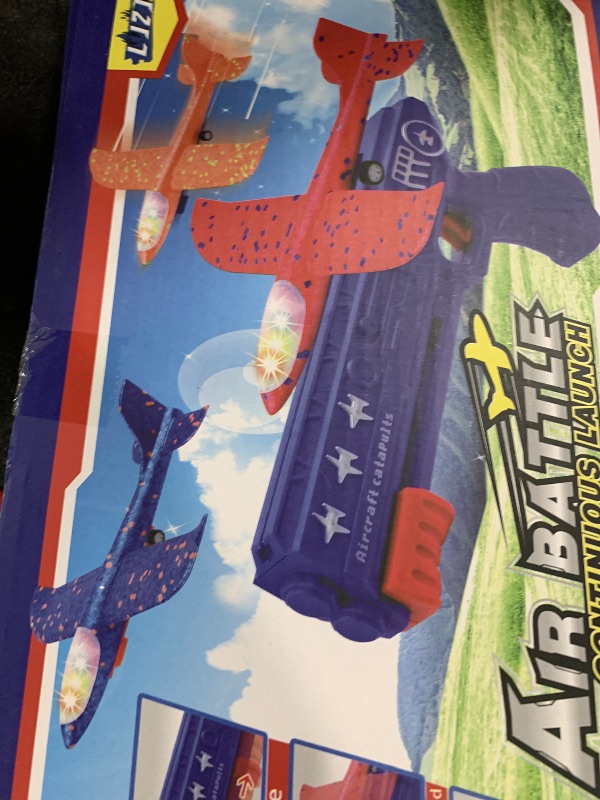 Photo 1 of LJZJ 3 Pack Airplane Launcher Toys, 2 Flight Modes LED Foam Glider Catapult Plane, Outdoor Flying Toy for Kids, Birthday Gifts for Boy Girl 6+ Year Old, B-Day Party Supplies