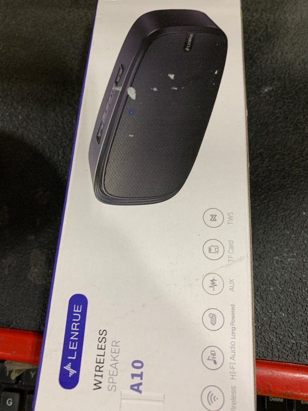 Photo 1 of LENRUE Bluetooth Speaker, Wireless Portable Speaker with Loud Stereo Sound, Rich Bass, 12-Hour Playtime, Built-in Mic. Perfect for iPhone, Samsung and More