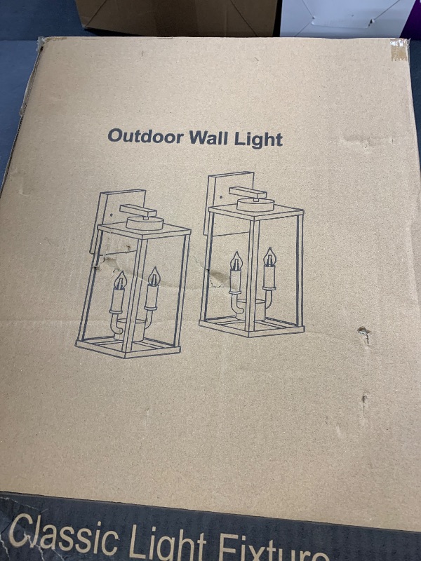 Photo 1 of PARTPHONER Outdoor Indoor Wall Lights for House, Transitional Wall Lantern Sconce Tall Wall Lamp, Waterproof Exterior Lighting Fixture with E12 Base Outside Lights for House Porch Garage, Black 2 Pack