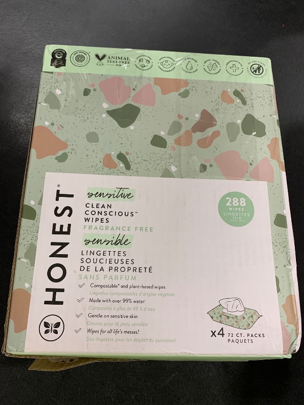 Photo 1 of The Honest Company Clean Conscious Multi-Use Wipes | Hypoallergenic + Unscented for Sensitive Skin | Over 99% Water, Compostable, Plant Based, Baby Wipes | Geo Mood, 288 Count