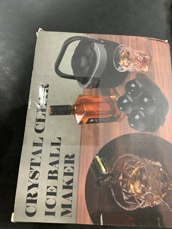 Photo 1 of Vangue Crystal Clear Ice Cube Maker, 4 Large 2.4" Ice Balls for Whiskey, Cocktails and Bourbon, Silicone Mold for Pure, Bartender-Quality Ice, Easy-to-Remove Sphere Ice Mold