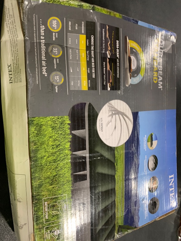 Photo 1 of Intex 64779E Dura-Beam Standard Prestige Air Mattress: Fiber-Tech - Queen Size - Hand-Held Battery Pump - 10in Bed Height - 600lb Weight Capacity