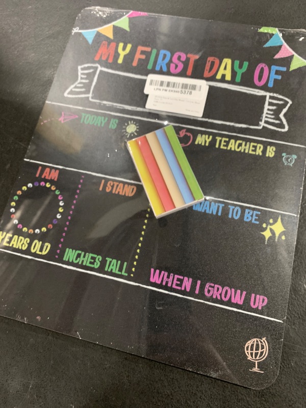 Photo 1 of SUNEE First & Last Day of School Chalkboard Sign (11x14 inches, Double-Sided), My Large Back to School Board, for Kids - Preschool, Kindergarten, 1st Grade Supplies
