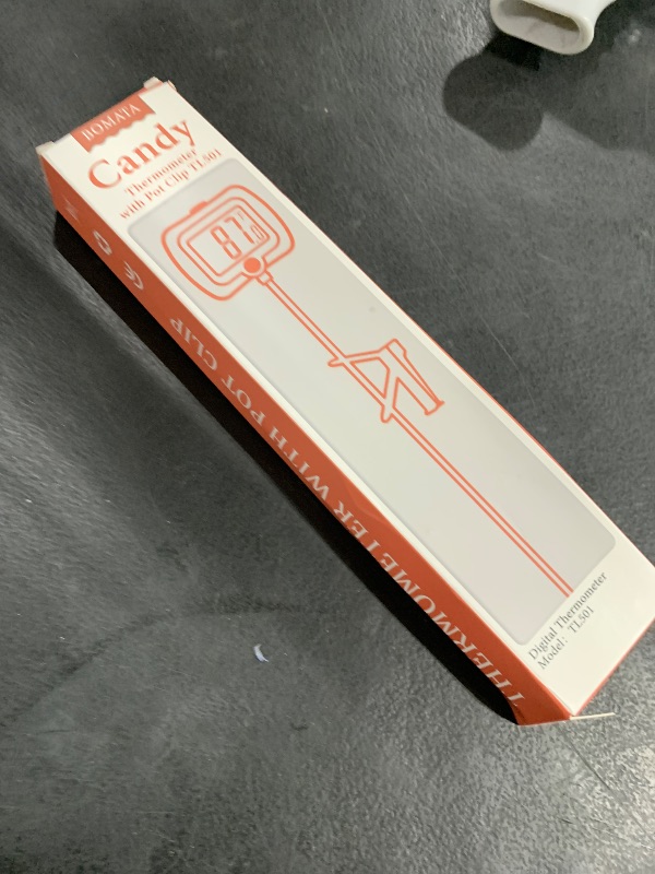 Photo 1 of BOMATA Candy Thermometer with Pot Clip, Instant Read Cooking Thermometer with 8" Long Probe, Rotating Display, for Candy Making, Food, Candle Making, Liquids, Water, Baking, Sugar, Grilling. Orange
